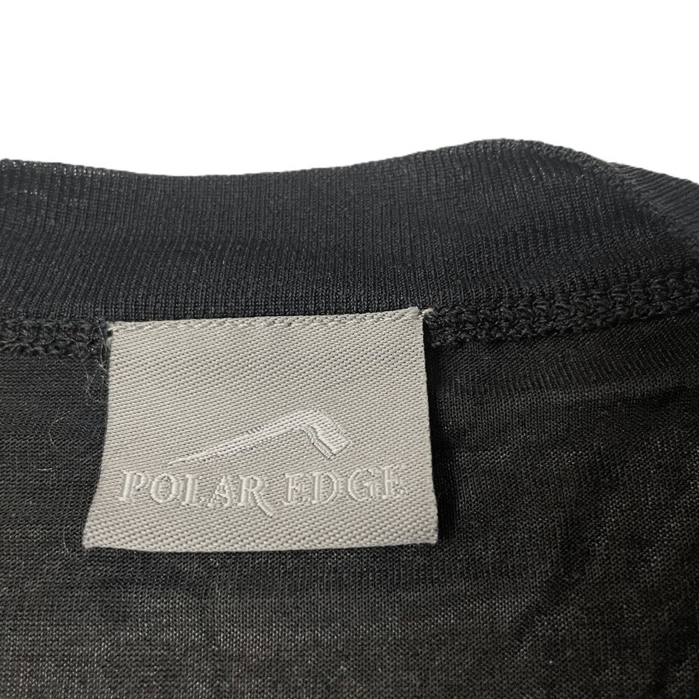 Polar Edge Shirt Mens Medium Black 100% Silk Base Layer Crew Neck Long Sleeve - Picture 5 of 9